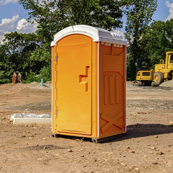 how often are the portable restrooms cleaned and serviced during a rental period in Story City Iowa